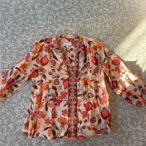 Pink floral Johnny Was blouse